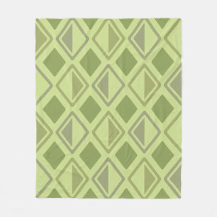 Mid Century Modern Diamonds Chartreuse Fleece Blanket