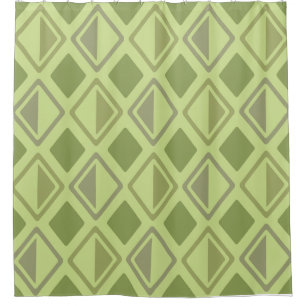 Mid Century Modern Diamonds Chartreuse Shower Curtain