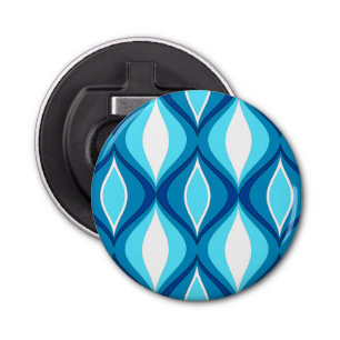 Mid-Century Modern Diamonds, Denim Blues Bottle Opener