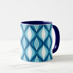 Mid-Century Modern Diamonds, Denim Blues Mug