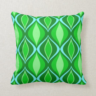 Mid-Century Modern Diamonds, Emerald Green Cushion