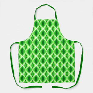 Mid-Century Modern Diamonds, Emerald & Lime Green Apron