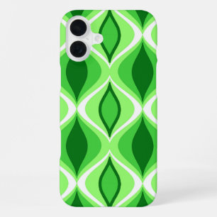 Mid-Century Modern Diamonds, Emerald & Lime Green iPhone Case