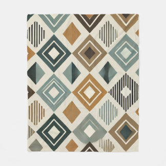 Mid-Century Modern Diamonds Fleece Blanket