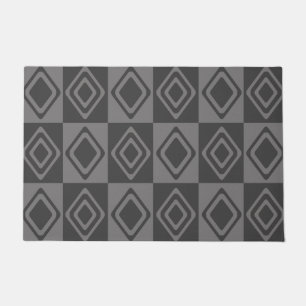 Mid Century Modern Diamonds Grey Doormat