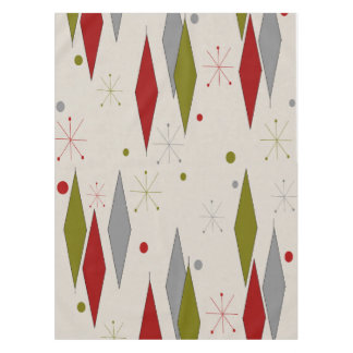 Mid-Century Modern Diamonds in Red Tablecloth