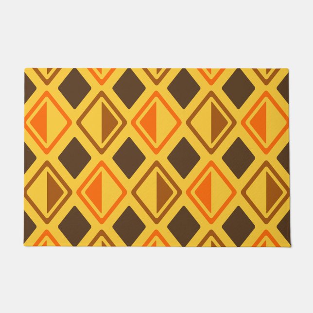 Mid Century Modern Diamonds Multicolored Doormat (Front)