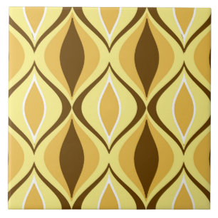 Mid-Century Modern Diamonds, Mustard Gold Ceramic Tile
