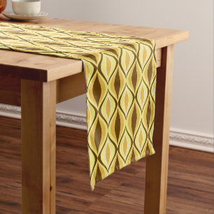 Mid-Century Modern Diamonds, Mustard Gold Short Table Runner