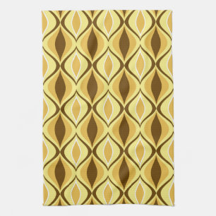 Mid-Century Modern Diamonds, Mustard Gold Tea Towel