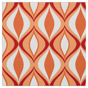 Mid-Century Modern Diamonds, Orange & White Fabric