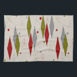 Mid-Century Modern Diamonds Red and Green Tea Towel<br><div class="desc">Mid-Century Modern Towel in traditional diamond pattern.  Design inspired by mid-century patterns.</div>
