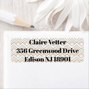 Mid-Century Modern Diamonds  Return Address Label