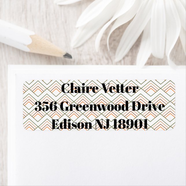 Mid-Century Modern Diamonds  Return Address Label (Insitu)