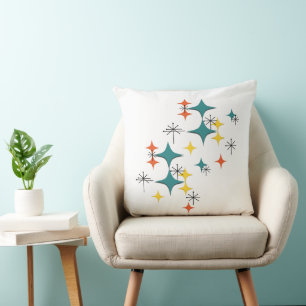 Mid Century Modern Diamonds Stars Atomic Eames Era Cushion