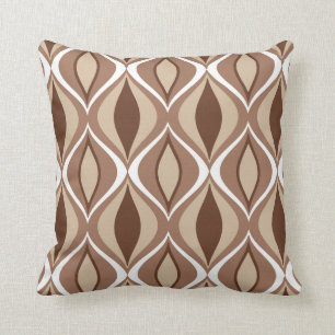 Mid-Century Modern Diamonds, Taupe and Brown Cushion