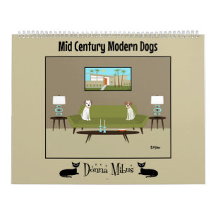Mid Century Modern Dogs  Calendar