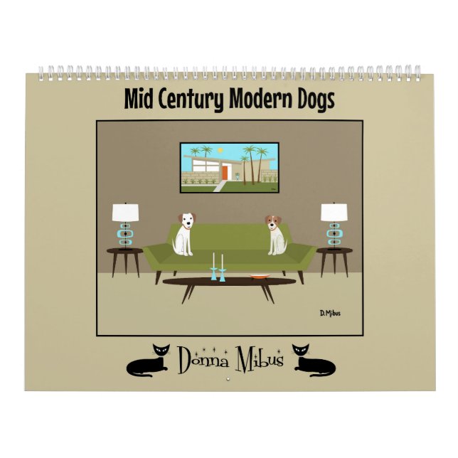 Mid Century Modern Dogs  Calendar (Cover)