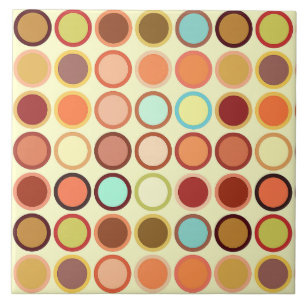 Mid-Century Modern Dots - cream with multi Tile