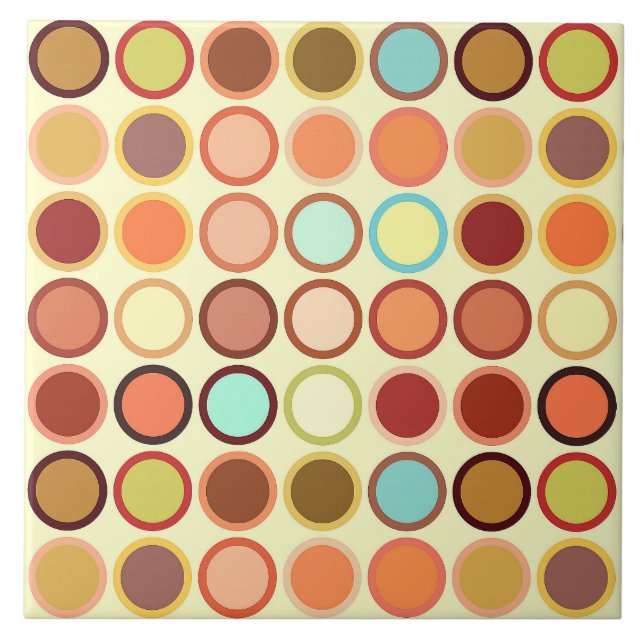 Mid-Century Modern Dots - cream with multi Tile (Front)