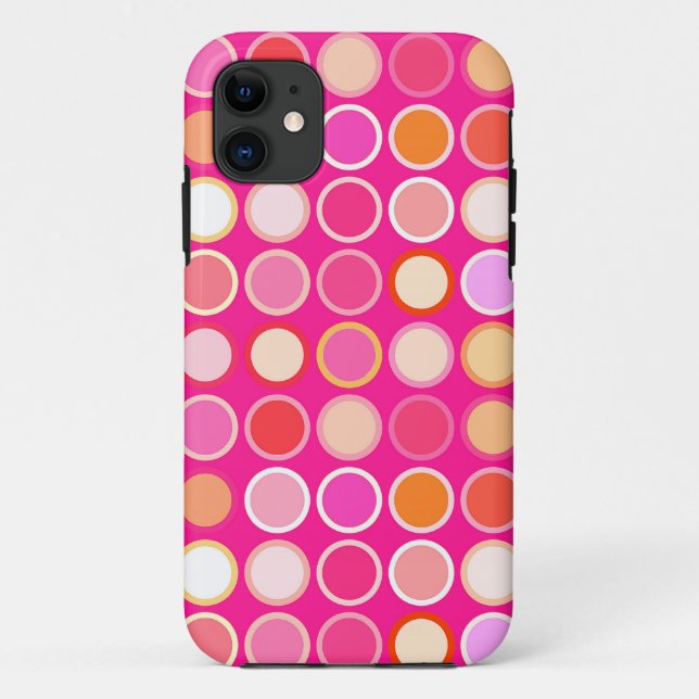 Mid-Century Modern Dots - deep pink & multi Case-Mate iPhone Case (Back)