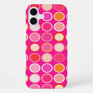 Mid-Century Modern Dots - deep pink & multi iPhone Case