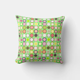 Mid-Century Modern Dots - lime with multi Cushion