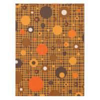 Mid Century Modern Dots Woven Pattern Brown Orange