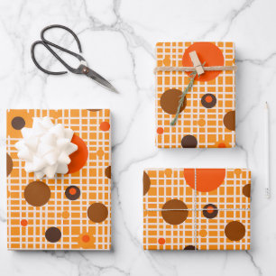 Mid Century Modern Dotty Dots Woven Pattern Wrapping Paper Sheet
