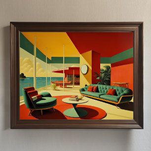 Mid-Century Modern Dream House 4:5 Poster