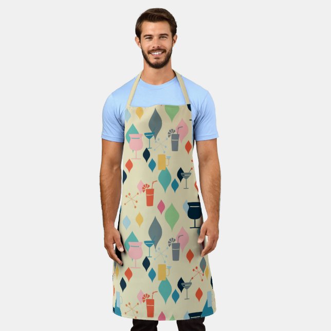 Mid Century Modern Drinks Apron (Worn)