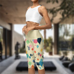 Mid Century Modern Drinks Capri Leggings<br><div class="desc">Mid Century Modern pattern of cocktails,  starbursts and diamonds done in a 1950's palette of cream,  turquoise and orange.</div>