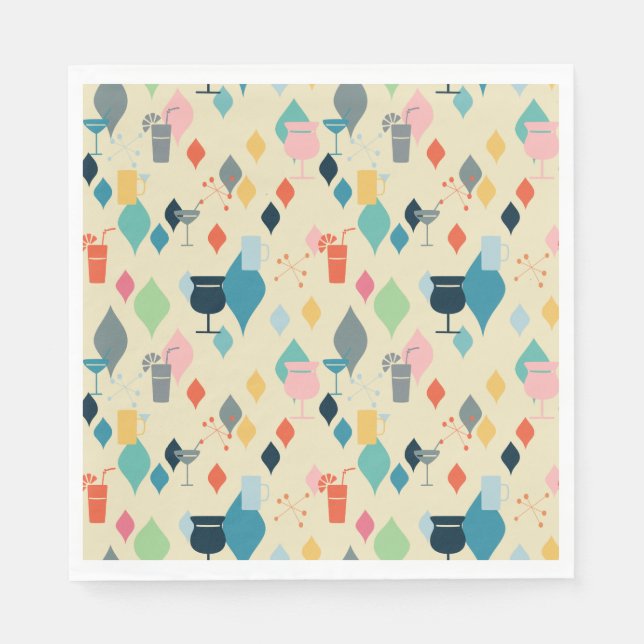 Mid Century Modern Drinks Napkin (Front)