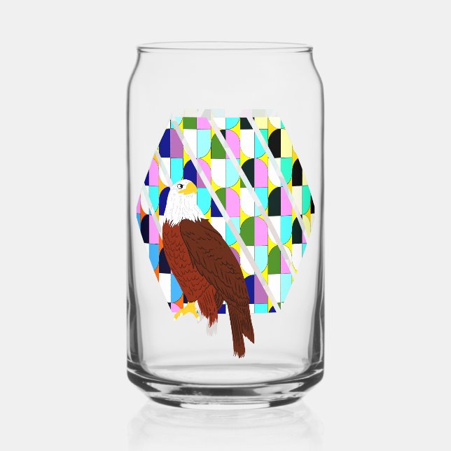 Mid Century Modern Eagle Can Glass (Front)