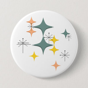 Mid Century Modern Eames Atomic Starbursts Custom 7.5 Cm Round Badge