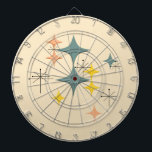 Mid Century Modern Eames Atomic Starbursts Custom Dartboard<br><div class="desc">This Mid Century Modern design created by Itaya is inspired by Eames Era atomic diamonds and starbursts pattern. The featured background colour can be customised by you to any colour you prefer. Feel free to customise as meets your needs.</div>