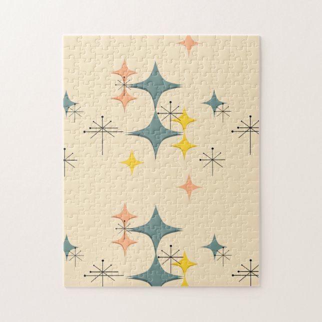 Mid Century Modern Eames Atomic Starbursts Custom Jigsaw Puzzle (Vertical)