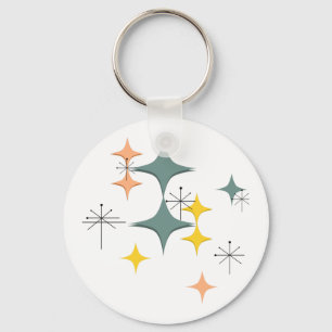 Mid Century Modern Eames Atomic Starbursts Custom Key Ring