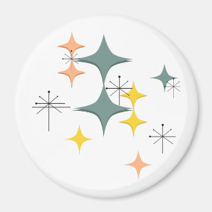 Mid Century Modern Eames Atomic Starbursts Custom Magnet