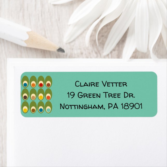 Mid-Century Modern Eggs  Return Address Label (Insitu)