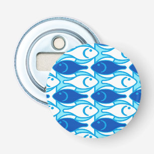 Mid-Century Modern fish, cobalt blue Bottle Opener