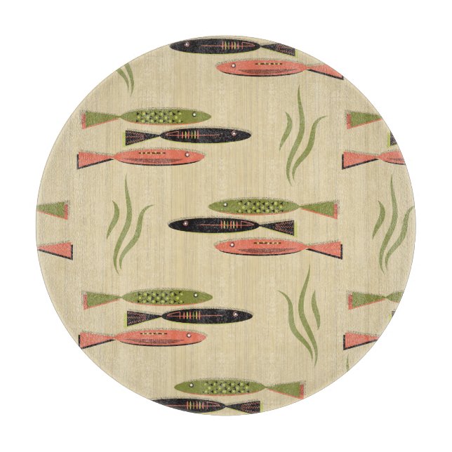 Mid Century Modern Fish Cutting Board (Front)
