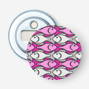 Mid-Century Modern fish, pink and grey Bottle Opener