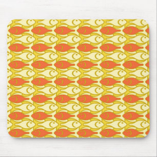 Mid-Century Modern fish, yellow and orange Mouse Pad