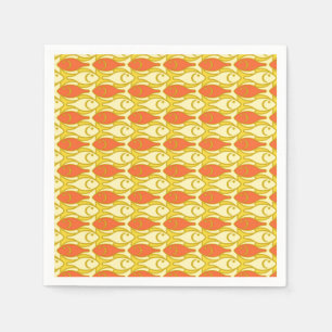 Mid-Century Modern fish, yellow and orange Napkin