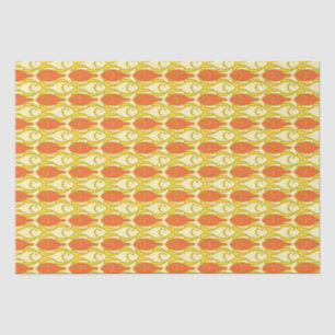 Mid-Century Modern fish, yellow and orange Tissue  Paper