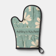 Mid Century Modern Floral Daisy Custom Name