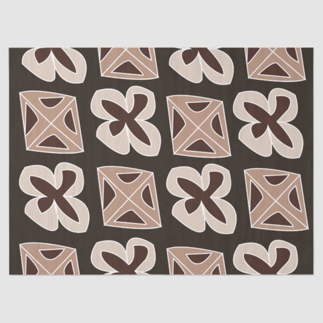 Mid Century Modern Floral Geometric Tissue Paper (Front)