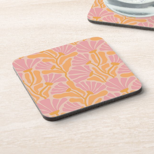 Mid Century Modern Floral Pattern Coaster (Left Side)