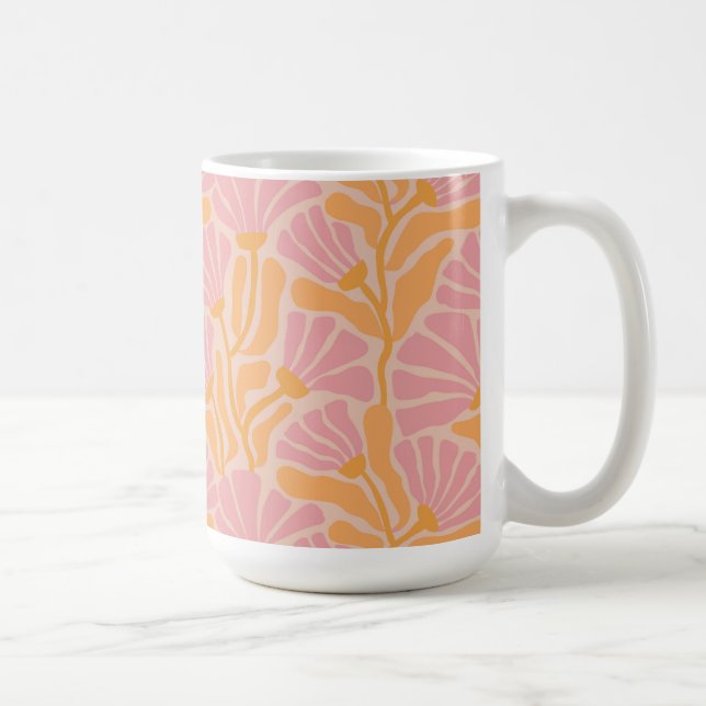 Mid Century Modern Floral Pattern Coffee Mug (Right)
